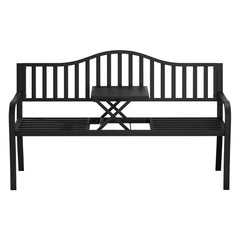 Gardeon Outdoor Garden Bench Seat Loveseat Steel Foldable Table Patio Furniture Black Furniture > Outdoor GB-STEEL-TABLE-BK Online Furniture