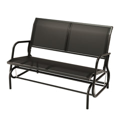 Gardeon Outdoor Garden Bench Seat Swing Glider Rocking 2 Seater Patio Furniture Black Furniture > Outdoor GB-STEEL-SWING-BK Online Furniture