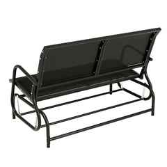 Gardeon Outdoor Garden Bench Seat Swing Glider Rocking 2 Seater Patio Furniture Black Furniture > Outdoor GB-STEEL-SWING-BK Online Furniture