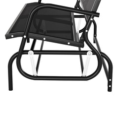 Gardeon Outdoor Garden Bench Seat Swing Glider Rocking 2 Seater Patio Furniture Black Furniture > Outdoor GB-STEEL-SWING-BK Online Furniture