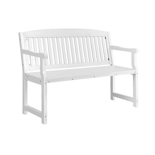 Gardeon Outdoor Garden Bench Seat Wooden Chair Patio Furniture Timber Lounge Furniture > Outdoor ODB-4412W-WH Online Furniture