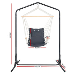 Gardeon Outdoor Hammock Chair with Stand Swing Hanging Hammock Garden Cream Furniture > Outdoor HM-CHAIR-ARM-CREAM-U Online Furniture