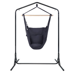 Gardeon Outdoor Hammock Chair with Stand Swing Hanging Hammock with Pillow Grey Furniture > Outdoor HM-CHAIR-PILLOW-GREY-U Online Furniture