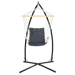 Gardeon Outdoor Hammock Chair with Steel Stand Hanging Hammock Beach Grey Furniture > Outdoor HM-CHAIR-ARM-GREY-X Online Furniture