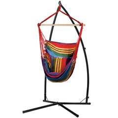 Gardeon Outdoor Hammock Chair with Steel Stand Hanging Hammock Pillow Rainbow Furniture > Outdoor HM-CHAIR-PILLOW-RAINBOW-X Online Furniture