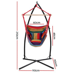 Gardeon Outdoor Hammock Chair with Steel Stand Hanging Hammock Pillow Rainbow Furniture > Outdoor HM-CHAIR-PILLOW-RAINBOW-X Online Furniture