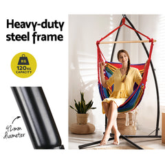 Gardeon Outdoor Hammock Chair with Steel Stand Hanging Hammock Pillow Rainbow Furniture > Outdoor HM-CHAIR-PILLOW-RAINBOW-X Online Furniture