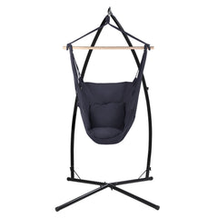 Gardeon Outdoor Hammock Chair with Steel Stand Hanging Hammock with Pillow Grey Furniture > Outdoor HM-CHAIR-PILLOW-GREY-X Online Furniture