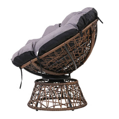 Gardeon Outdoor Lounge Setting Papasan Chairs Table Patio Furniture Wicker Brown Furniture > Outdoor ODF-PAPASAN-TBCHX2-BR Online Furniture