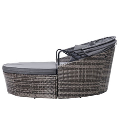 Gardeon Outdoor Lounge Setting Patio Furniture Sofa Wicker Garden Rattan Set Day Bed Grey Furniture > Outdoor ODF-SUNBED-180-GR-ABC Online Furniture