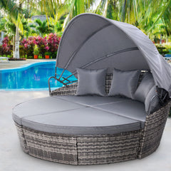 Gardeon Outdoor Lounge Setting Patio Furniture Sofa Wicker Garden Rattan Set Day Bed Grey Furniture > Outdoor ODF-SUNBED-180-GR-ABC Online Furniture