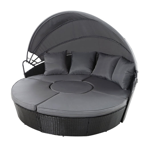 Gardeon Outdoor Lounge Setting Sofa Patio Furniture Wicker Garden Rattan Set Day Bed Black Furniture > Outdoor ODF-SUNBED-180OT-BK-ABC Online Furniture