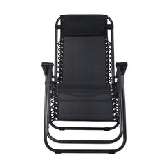 Gardeon Outdoor Portable Recliner - Black - ozily