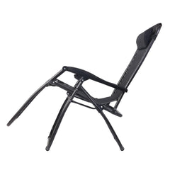 Gardeon Outdoor Portable Recliner - Black - ozily