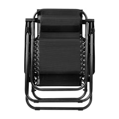 Gardeon Outdoor Portable Recliner - Black - ozily