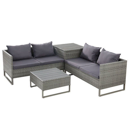 Gardeon Outdoor Sofa Furniture Garden Couch Lounge Set Patio Wicker Table Chairs Furniture > Outdoor ODF-SOFA-4PCS-GE-AB Online Furniture