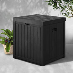 Gardeon Outdoor Storage Box 195L Bench Seat Garden Deck Toy Tool Sheds Furniture > Outdoor OSB-195L-BK Online Furniture