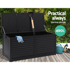 Gardeon Outdoor Storage Box Container Indoor Garden Toy Tool Sheds Chest 490L - ozily