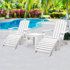 Gardeon Outdoor Sun Lounge Beach Chairs Table Setting Wooden Adirondack Patio Chair Furniture > Outdoor FF-BEACH-UF-5SET-AB Online Furniture