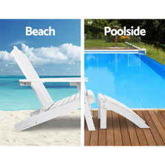 Gardeon Outdoor Sun Lounge Beach Chairs Table Setting Wooden Adirondack Patio Chair Furniture > Outdoor FF-BEACH-UF-5SET-AB Online Furniture