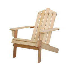 Gardeon Outdoor Sun Lounge Beach Chairs Table Setting Wooden Adirondack Patio Chair Light Wood Tone - ozily