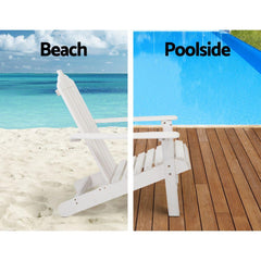 Gardeon Outdoor Sun Lounge Beach Chairs Table Setting Wooden Adirondack Patio Chair Lounges - ozily