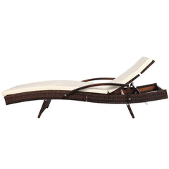 Gardeon Outdoor Sun Lounge - Brown Furniture > Outdoor FF-LOUNGE-ARM-BR Online Furniture