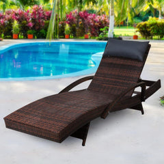 Gardeon Outdoor Sun Lounge Furniture Day Bed Wicker Pillow Sofa Set - ozily