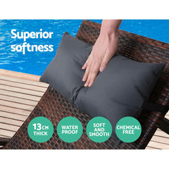 Gardeon Outdoor Sun Lounge Furniture Day Bed Wicker Pillow Sofa Set - ozily