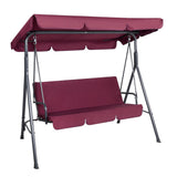 Gardeon Outdoor Swing Chair Garden Bench Furniture Canopy 3 Seater Wine Red