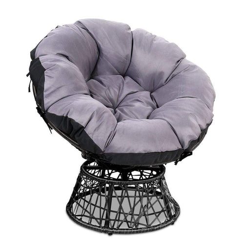 Gardeon Papasan Chair - Black - ozily