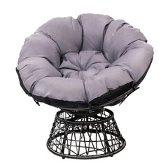 Gardeon Papasan Chair - Black - ozily