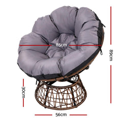 Gardeon Papasan Chair - Brown - ozily