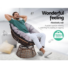 Gardeon Papasan Chair - Brown - ozily