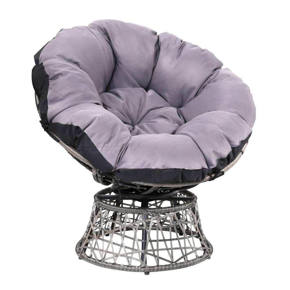 Gardeon Papasan Chair - Grey - ozily