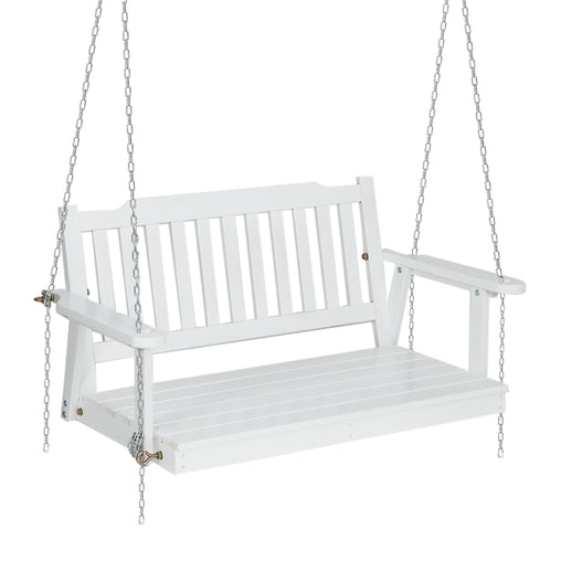 Gardeon Porch Swing Chair with Chain Garden Bench Outdoor Furniture Wooden White Furniture > Outdoor ODS-1956W-WH Online Furniture