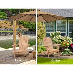 Gardeon Set of 2 Patio Furniture Outdoor Chairs Beach Chair Wooden Adirondack Garden Lounge Furniture > Outdoor FF-BEACH-CHAIR-NTLX2 Online Furniture