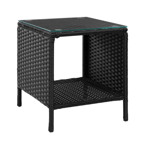 Gardeon Side Table Coffee Patio Outdoor Furniture Rattan Desk Indoor Garden Black Furniture > Outdoor ODF-RECLINER-TB-BK Online Furniture