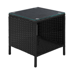 Gardeon Side Table Coffee Patio Outdoor Furniture Rattan Desk Indoor Garden Black Furniture > Outdoor ODF-RECLINER-TB-BK Online Furniture