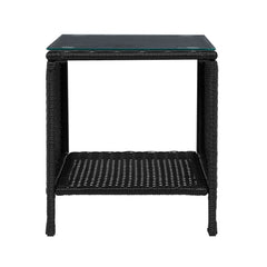 Gardeon Side Table Coffee Patio Outdoor Furniture Rattan Desk Indoor Garden Black Furniture > Outdoor ODF-RECLINER-TB-BK Online Furniture