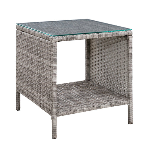 Gardeon Side Table Coffee Patio Outdoor Furniture Rattan Desk Indoor Garden Grey Furniture > Outdoor ODF-RECLINER-TB-GE Online Furniture