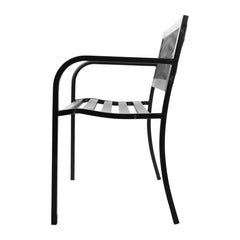 Gardeon Steel Modern Garden Bench - Black - ozily