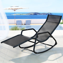 Gardeon Sun Lounge Rocking Chair Outdoor Lounger Patio Furniture Pool Garden Furniture > Outdoor ODF-LOUNGE-ROCK-BK Online Furniture