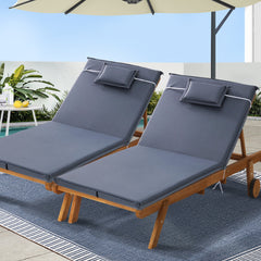 Gardeon Sun Lounger Wicker Lounge Day Bed Wheel Patio Outdoor Setting Furniture Furniture > Outdoor ODF-B-LOUNGE-WHEEL-GEX2 Online Furniture