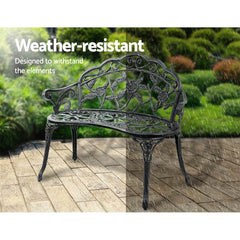 Gardeon Victorian Garden Bench - Green - ozily