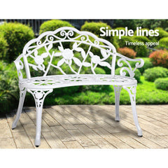 Gardeon Victorian Garden Bench – White - ozily