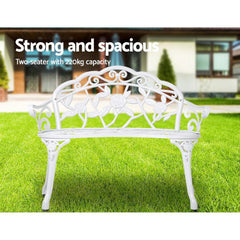 Gardeon Victorian Garden Bench – White - ozily