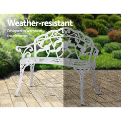 Gardeon Victorian Garden Bench – White - ozily