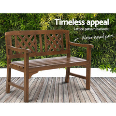 Gardeon Wooden Garden Bench 2 Seat Patio Furniture Timber Outdoor Lounge Chair Natural Furniture > Outdoor ODF-BENCH-2SEAT-NTL Online Furniture