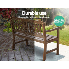 Gardeon Wooden Garden Bench 2 Seat Patio Furniture Timber Outdoor Lounge Chair Natural Furniture > Outdoor ODF-BENCH-2SEAT-NTL Online Furniture